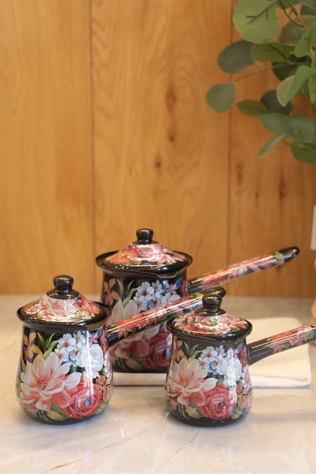 طقم 3 بكارج قهوة زينكو مورد ملون 