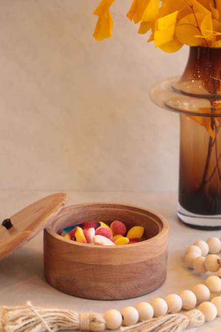 مضيفة خشبي مع غطا