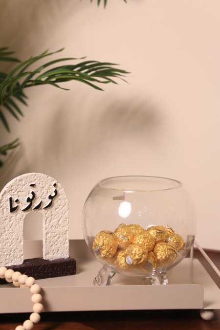 مضيفة شوكلاته شفاف زجاج