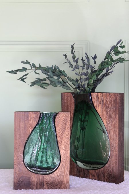 فازات خشب وزجاج